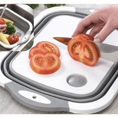 Collapsible Cutting Board With Colander