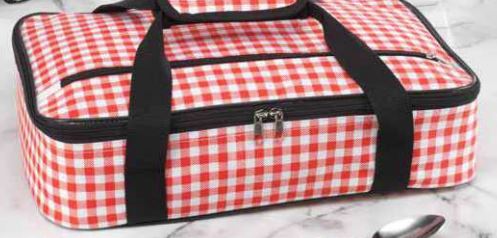 RED AND WHITE CASSEROLE CARRIER