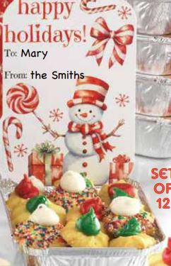 GIFT PANS WITH WRITEABE LIDS - SET OF 12