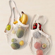 Mesh Drawstring Produce Bags, Set of 3