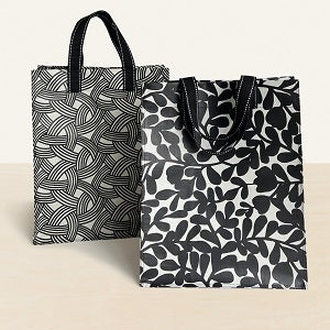 Grocery Store Bags Set of 2 Black / White