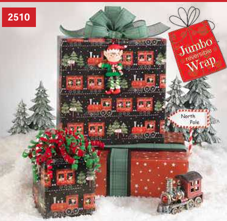 North Pole Express Reversible  Gift Wrap Jumbo Roll