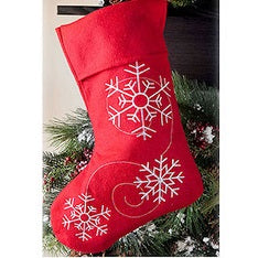 Embroidered Red Stocking